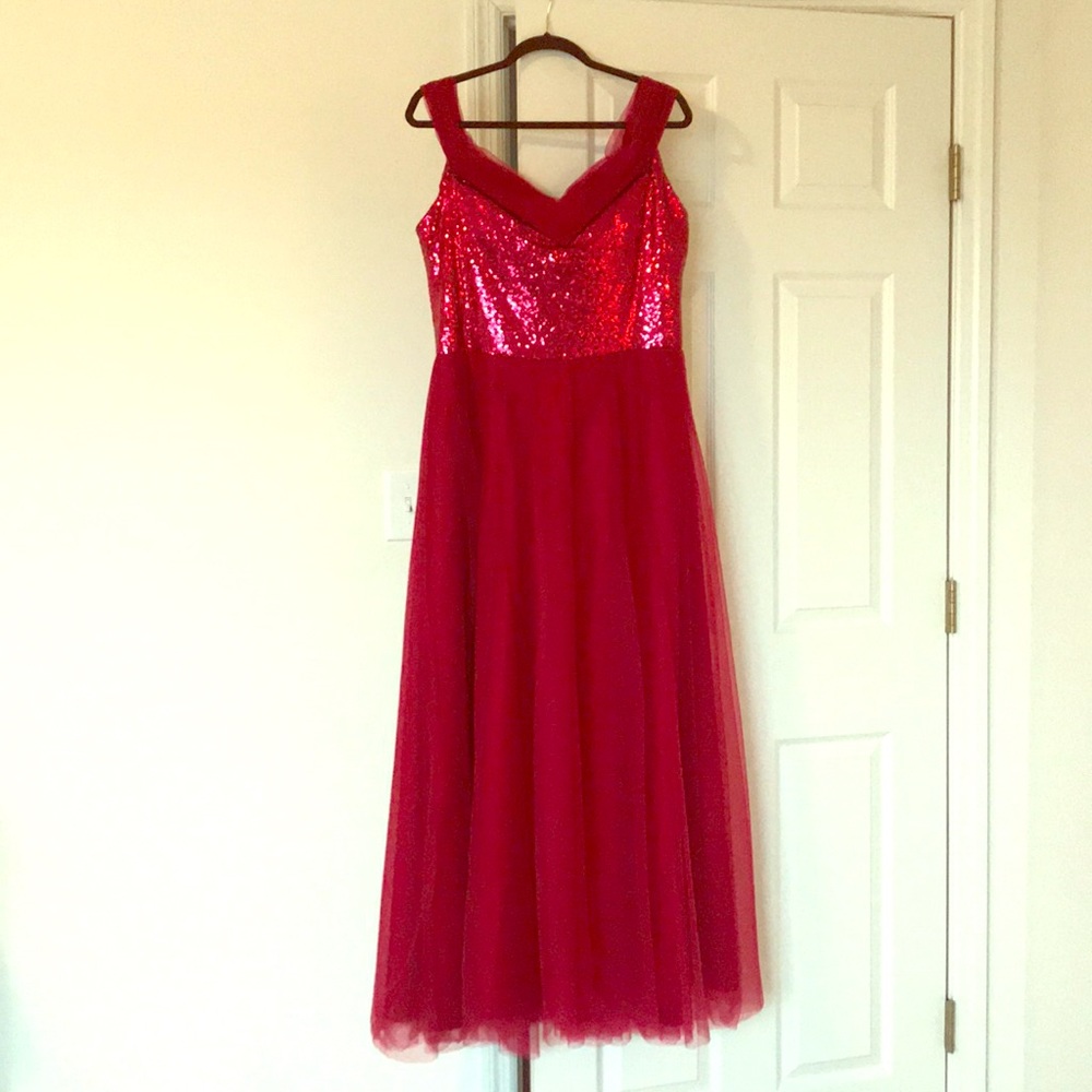 Red formal gown